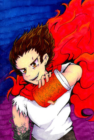 Tetsuo "Akira movie" técnica en lápices de color y plumones de alcohol