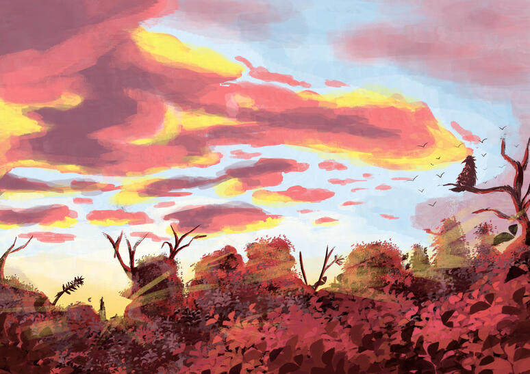 Paisaje pintura digital
